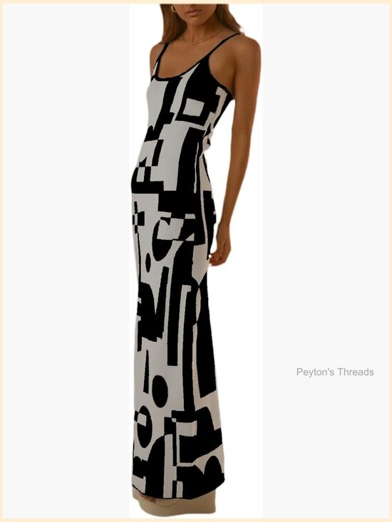 Dresses & Skirts - Sexy Knit Bodycon Maxi Dress Sleeveless Spaghetti Strap Backless Y2K Summer